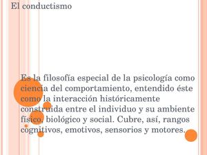 El Conductismo