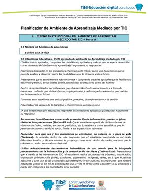 Planificador Ambiente De Aprendizaje A 5