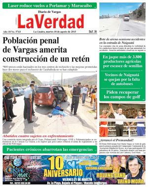 La Guaira, martes 18 de agosto de 2015 Año 18 No. 5743