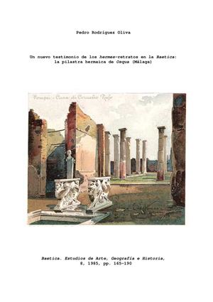 Pilastra hermaica de Osqua (Málaga): Los hermes-retratos en la provincia romana de la Baetica