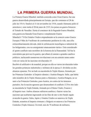La Primera Guerra Mundial
