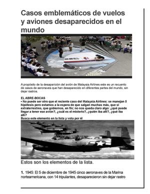 Casos Emblemáticos De Vuelos Y Aviones Desaparecidos En El Mundo