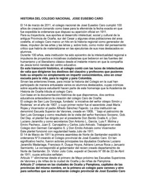 Historia Del Colegio Jose Eusebio Caro