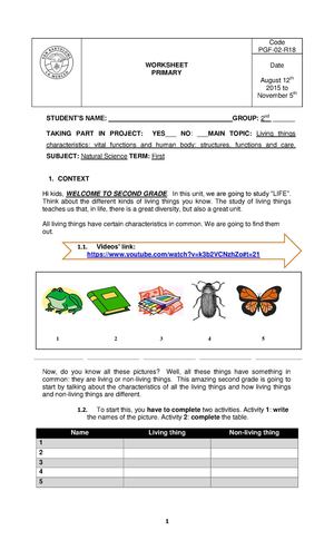 First Term Worksheet