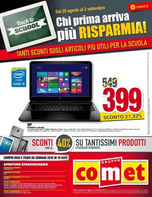 Volantino Comet dal 20 agosto al 2 settembre 2015