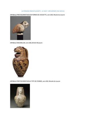 Liste Des Oeuvres Cm 4 Epoque Orientalisante