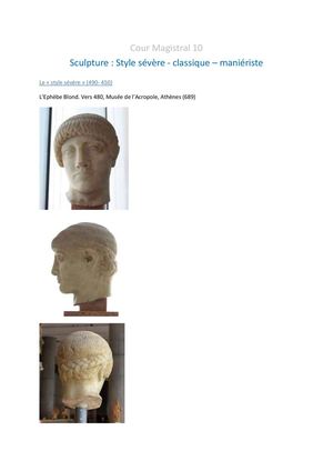 Liste Des Oeuves Cm 10 Style Sévère Classique Maniériste