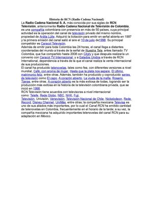 Historia De Rcn