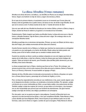 La Diosa Afrodita