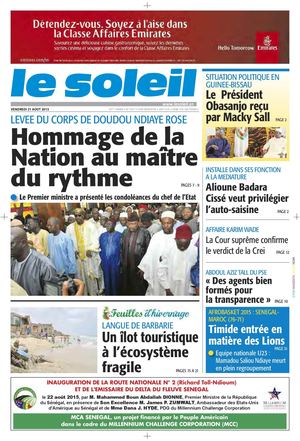 Edition Du 21 Aout 2015