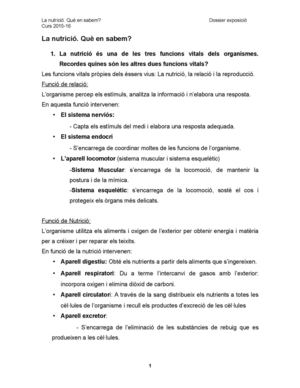La Nutrició Què En Sabem?