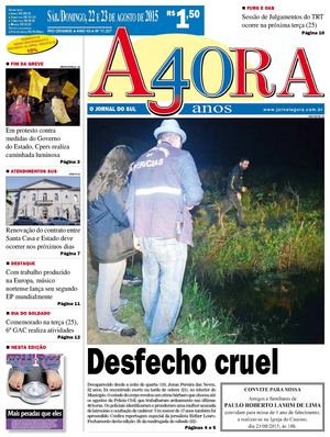 Jornal Agora - Edição 11227 - 22 e 23 de Agosto de 2015