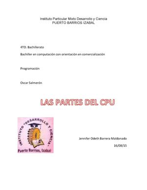 EL CPU Y SUS PARTES PROGRAMACION