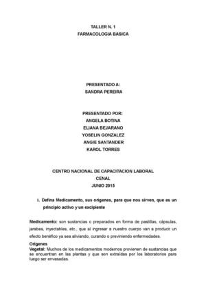 Taller Farmacologia Basica