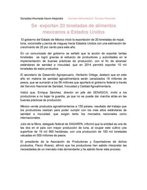 Calaméo - México exporta 20 toneladas de Alimento a Estados Unidos.