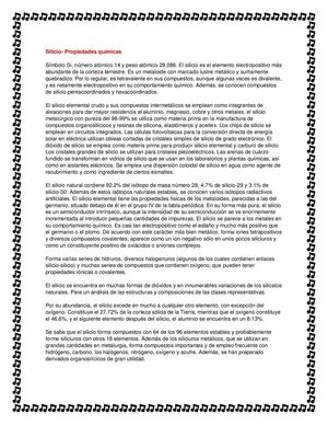 PROPIEDADES FISICAS Y QUIMICAS DEL SILICIO