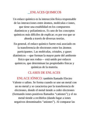 Enlaces Quimicos