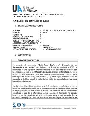 Carta Descriptiva Tic 1