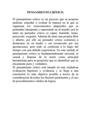 Pensamiento Crítico