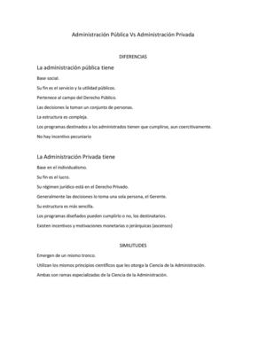 Administración Pública Vs Administración Privada