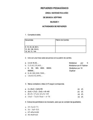 Refuerzo Matematicas