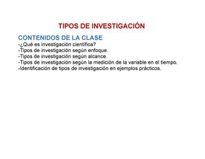 Tipos De Investigación Cientifica Introducción