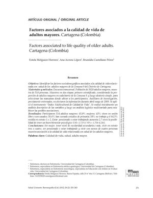 Melguizo Acosta Castellanos Factores Asociados Cvrs