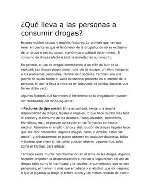 Qué Lleva A Las Personas A Consumir Drogas