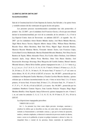 Inconstitucionalidad 22-2007/42-2007/89-2007/96-2007