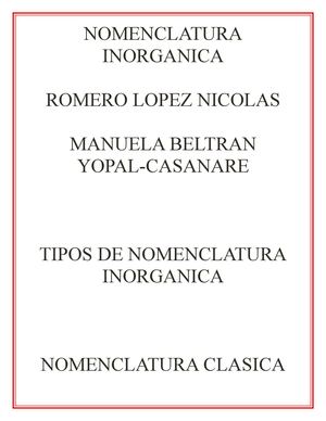 Nomenclatura Inorganica 10 B