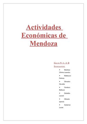 Actividades Economicas De Mendoza