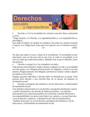 Derechos de sexualidad y reproduccion