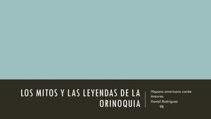 Los Mitos Y Las Leyendas De La Orinoquia