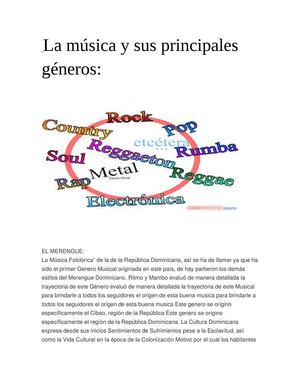 La Música Y Sus Principales Géneros
