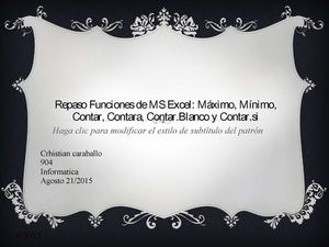 Repaso Funciones De Ms Excel