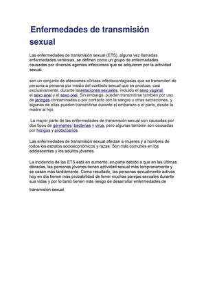 Enfermedades De Transmisión Sexual