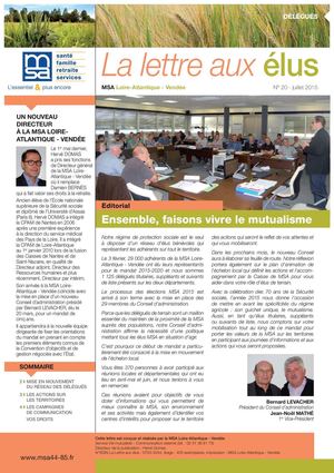 La lettre aux Elus N°20 - Juin 2015