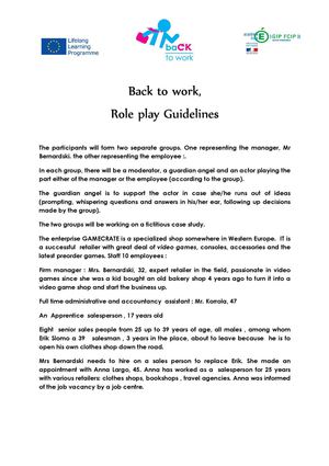 Back To Work Role Play