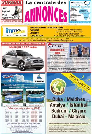 La Centrale des Annonces N° 1265 Semaine du 23 au 29 Août 2015
