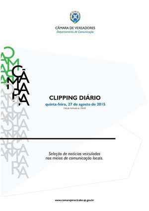 Clipping Câmara de Piracicaba - 27 de agosto de 2015
