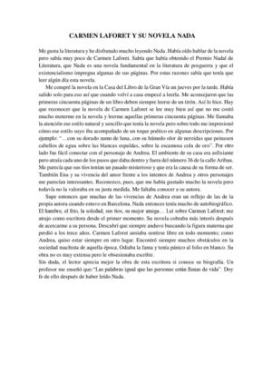 Carmen Laforet Y Su Novela Nada (1)