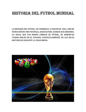 Historia Del Futbol Mundial