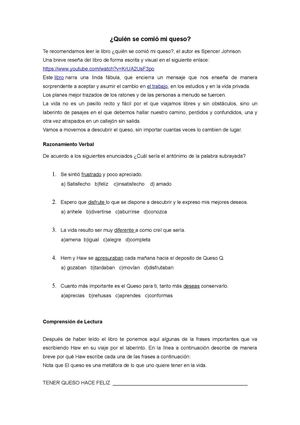 ¿Quién se comió mi queso?