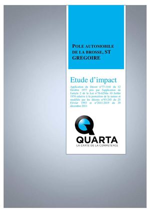 Etude Impact Pole Auto La Brosse Saint Gregoire