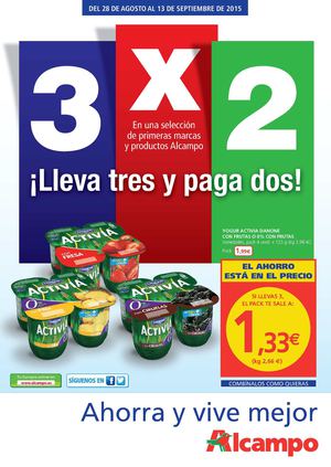 3x2 ¡Lleva tres y paga dos!