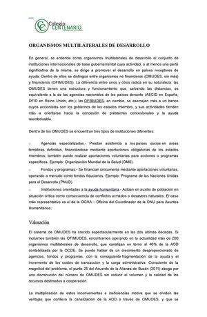 Organismos Multilaterales De Desarrollo