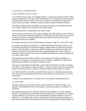 La Filosofía Contemporánea