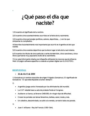 ¿Qué paso el día que naciste?