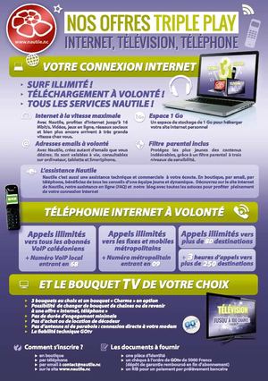 Offre télévision, internet, téléphone Nautile - Nouvelle-Calédonie