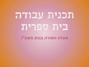 תכנית עבודה בית ספרית